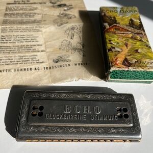 Vintage M. Hohner The Echo Harp Double Sided Harmonica Germany